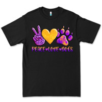 Black peace love dogs Premium Tee - AdoDesignShop