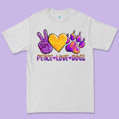 Peace Love Dogs Premium Tee Designed By Adodesignshop