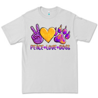 Dove Grey peace love dogs Premium Tee - AdoDesignShop