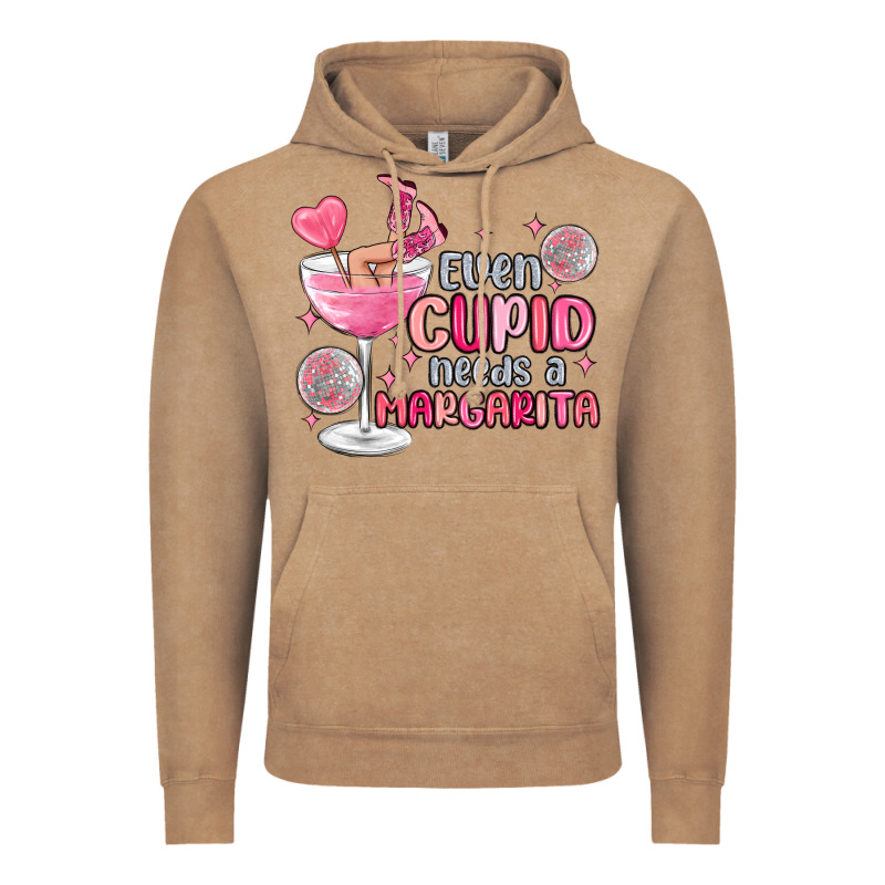 Even Cupid Needs A Margarita Vintage Hoodie by MaliasSmallBusiness | Teevron