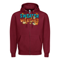 Burgundy weather Zipper Hoodie - texasbilliewilder