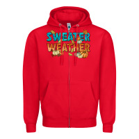 Red weather Zipper Hoodie - texasbilliewilder