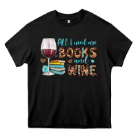 Black all i need are books and wine Heavy Core Tee - JahusDesignShop
