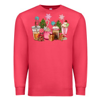 Cardinal pink christmas coffe cups Premium Sweatshirt - CowGirlArtShop