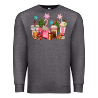 Charcoal Heather pink christmas coffe cups Premium Sweatshirt - CowGirlArtShop