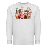 Oatmeal Heather pink christmas coffe cups Premium Sweatshirt - CowGirlArtShop