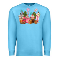 Ocean Blue pink christmas coffe cups Premium Sweatshirt - CowGirlArtShop