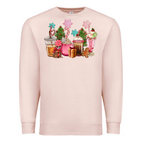 Pale Pink pink christmas coffe cups Premium Sweatshirt - CowGirlArtShop