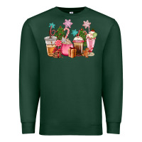 Sports Green pink christmas coffe cups Premium Sweatshirt - CowGirlArtShop