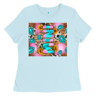 Baby Blue western mini Ladies Tee - RanaPortraitStore