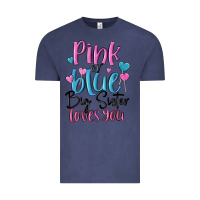 Vintage Denim pink or blue big sister loves you Vintage Tee - MaliasSmallBusiness