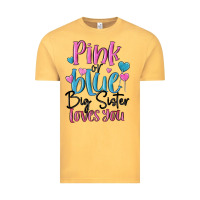 Vintage Mustard pink or blue big sister loves you Vintage Tee - MaliasSmallBusiness