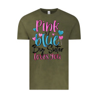 Vintage Olive pink or blue big sister loves you Vintage Tee - MaliasSmallBusiness