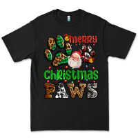 Black merry christmas paws with santa Premium Tee - AdoDesignShop