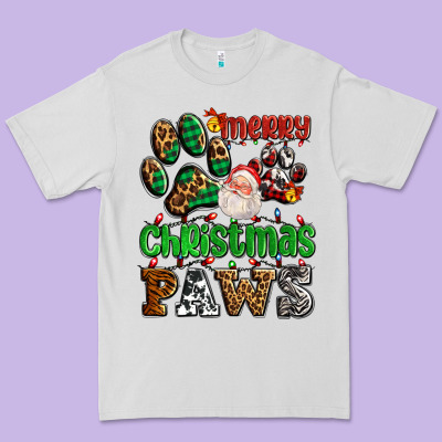 Merry Christmas Paws With Santa Premium Tee Designed By Adodesignshop