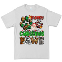 Dove Grey merry christmas paws with santa Premium Tee - AdoDesignShop