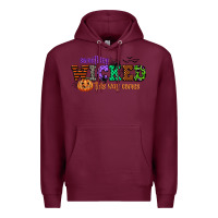 Burgundy something wicked this way comes Premium Hoodie - CowGirlArtShop