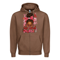 Chestnut one loved nurse afro messy bun Zipper Hoodie - texasbilliewilder