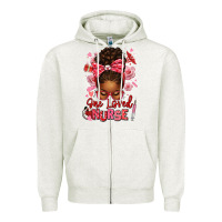 Oatmeal Heather one loved nurse afro messy bun Zipper Hoodie - texasbilliewilder