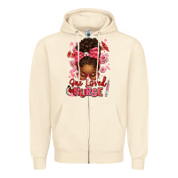 Sandshell one loved nurse afro messy bun Zipper Hoodie - texasbilliewilder