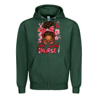 Sports Green one loved nurse afro messy bun Zipper Hoodie - texasbilliewilder
