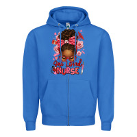 True Royal one loved nurse afro messy bun Zipper Hoodie - texasbilliewilder