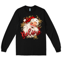 Black believe christmas santa claus Long Sleeve Tee - MaliasSmallBusiness