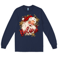 Navy believe christmas santa claus Long Sleeve Tee - MaliasSmallBusiness