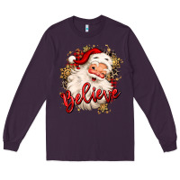 Plum believe christmas santa claus Long Sleeve Tee - MaliasSmallBusiness
