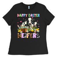 Black happy easter heifer's Ladies Tee - AdoDesignShop