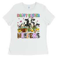 White happy easter heifer's Ladies Tee - AdoDesignShop