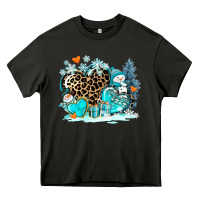 Asphalt winter hearts with snowmans Heavy Core Tee - AdoDesignShop