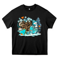 Black winter hearts with snowmans Heavy Core Tee - AdoDesignShop