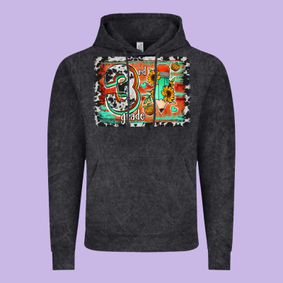 Western Back To School 3rd Grade Vintage Hoodie Designed By Jasminsmagicworld
