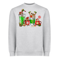 Heather Grey Elf coffee cups Heavyweight Sweatshirt - NancyCooperArtShop