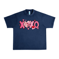 Navy xoxo disco heart valentine's day Urban Heavy Tee - MaliasSmallBusiness