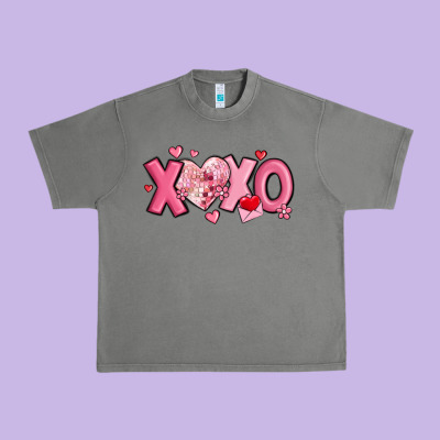 Xoxo Disco Heart Valentine's Day Urban Heavy Tee Designed By Maliassmallbusiness