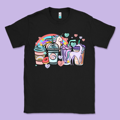 Unicorn Coffee Cups Classic Tee Designed By Nancycooperartshop