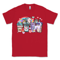 Red unicorn coffee cups Classic Tee - NancyCooperArtShop