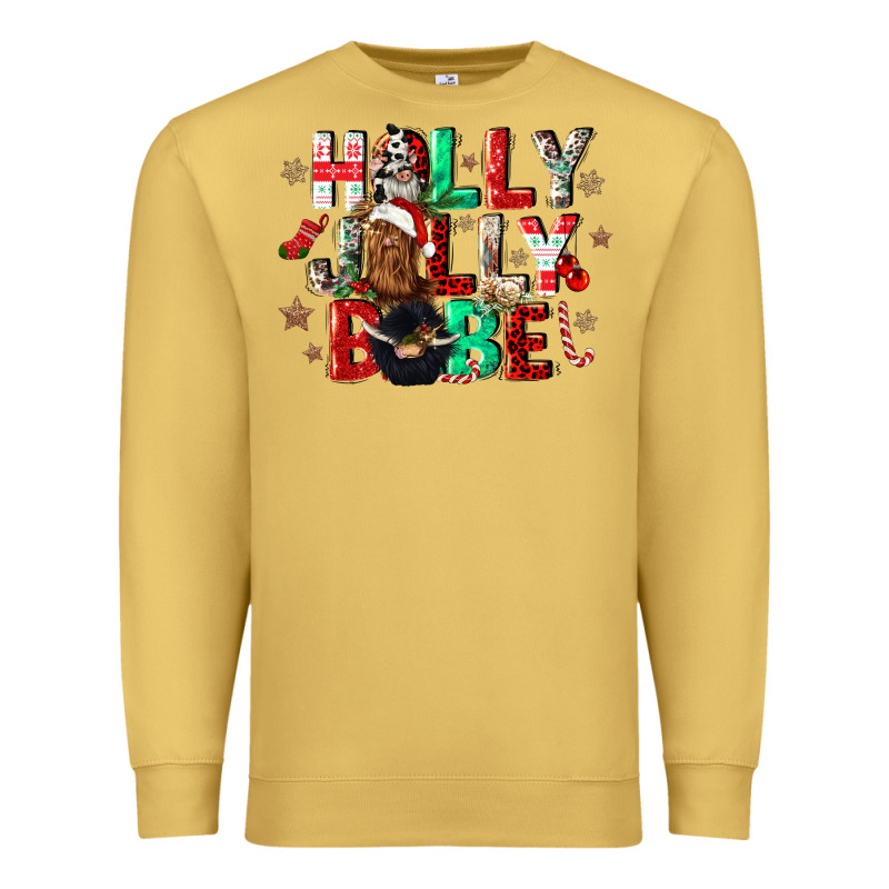 Holly Jolly Babe Premium Sweatshirt by CowGirlArtShop | Teevron