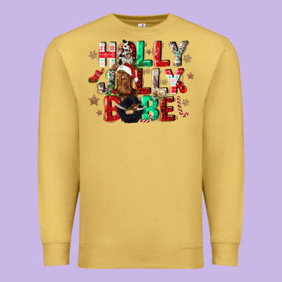 Holly Jolly Babe Premium Sweatshirt Designed By Cowgirlartshop
