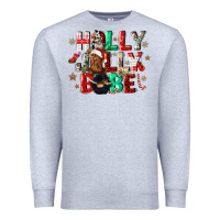 Heather Grey holly jolly babe Premium Sweatshirt - CowGirlArtShop