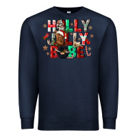 Navy holly jolly babe Premium Sweatshirt - CowGirlArtShop