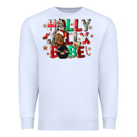 White holly jolly babe Premium Sweatshirt - CowGirlArtShop