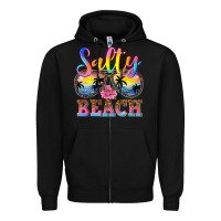 Black Salty beach Zipper Hoodie - NancyCooperArtShop