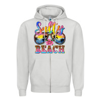 Dove Grey Salty beach Zipper Hoodie - NancyCooperArtShop