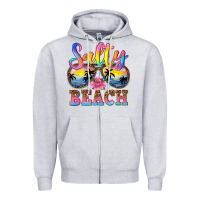 Heather Grey Salty beach Zipper Hoodie - NancyCooperArtShop