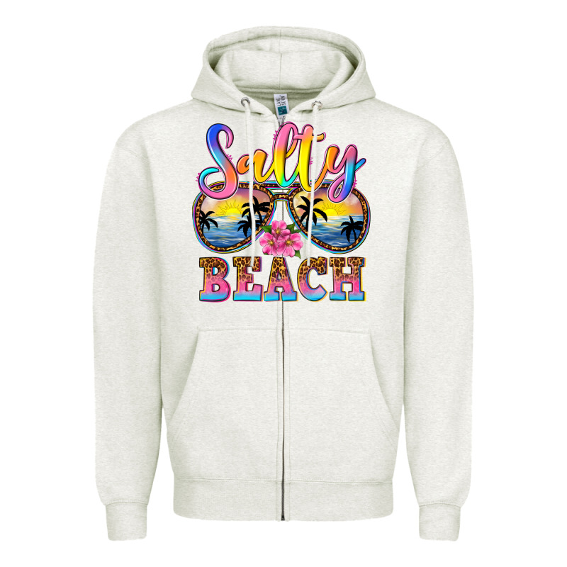 Salty Beach Zipper Hoodie by NancyCooperArtShop | Teevron