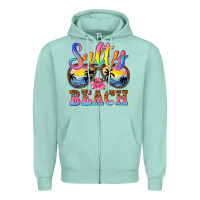 Seafoam Salty beach Zipper Hoodie - NancyCooperArtShop