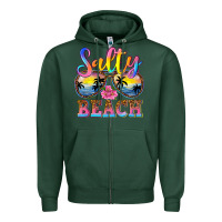 Sports Green Salty beach Zipper Hoodie - NancyCooperArtShop